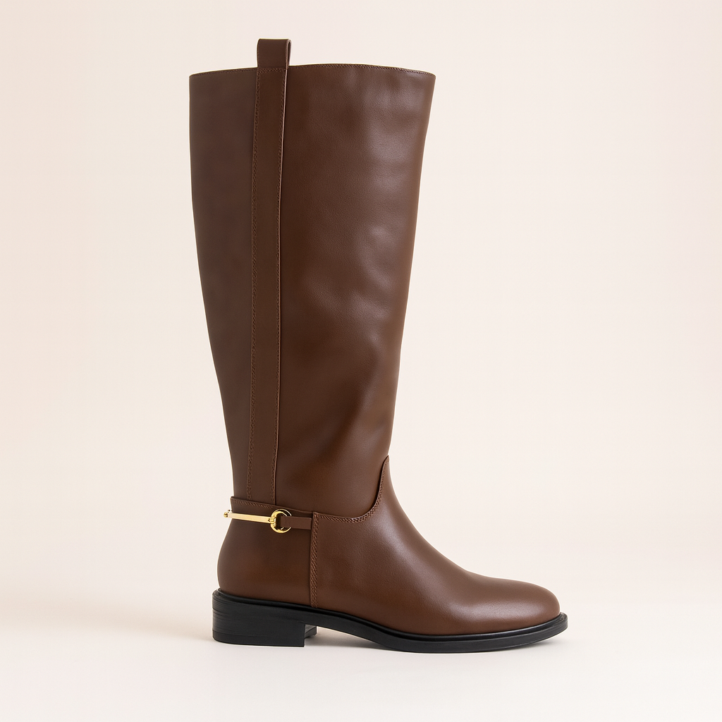 Bota tubo alto plana