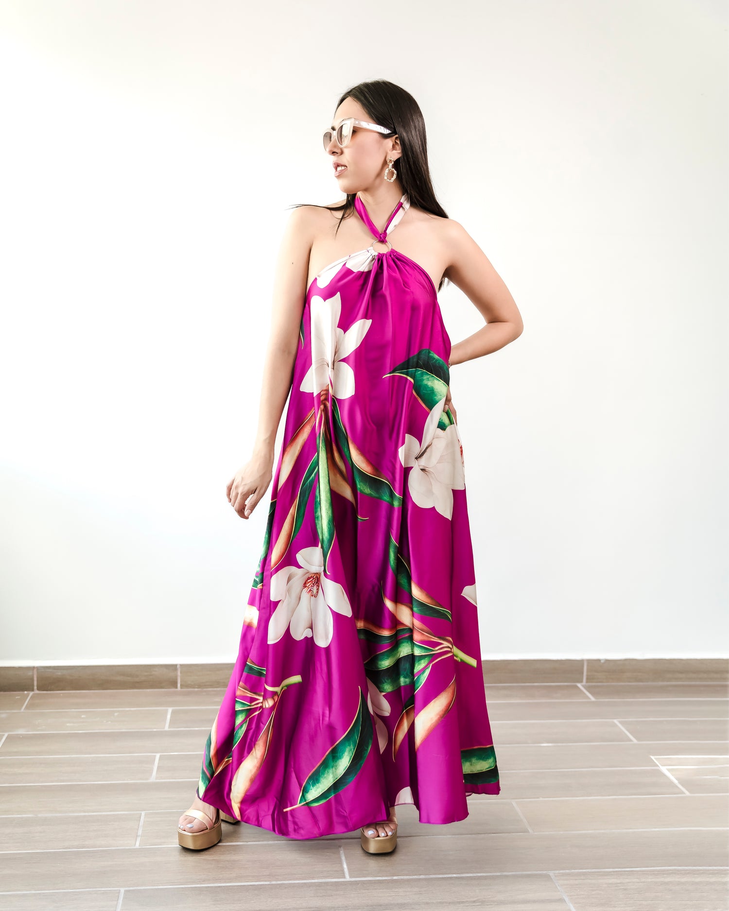 Vestido Magenta Tropical