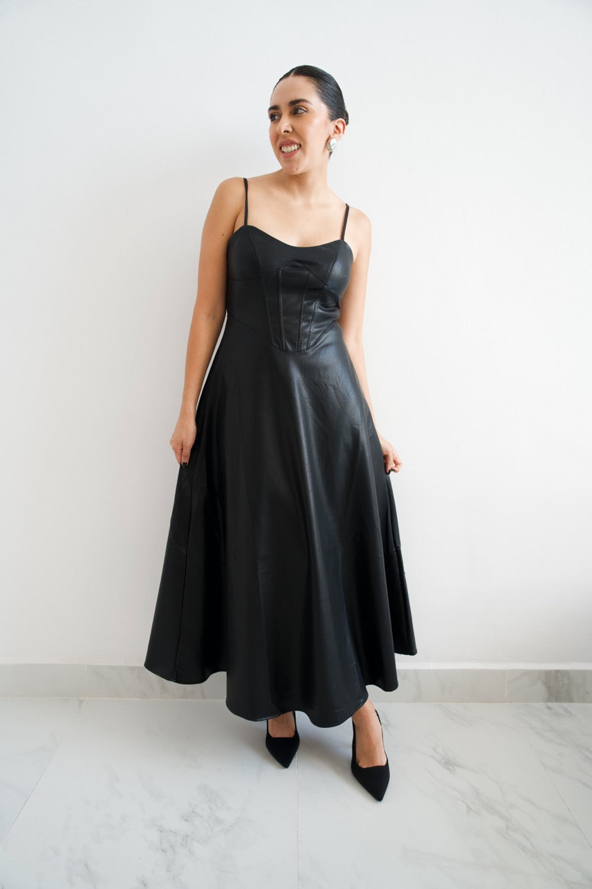 Vestido Midi Vinipiel