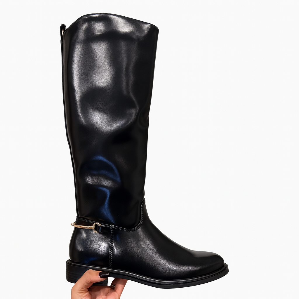 Bota tubo alto plana