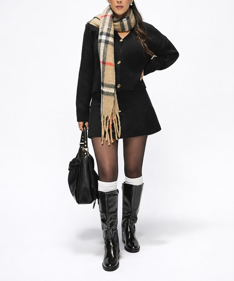 Set falda y suéter negro